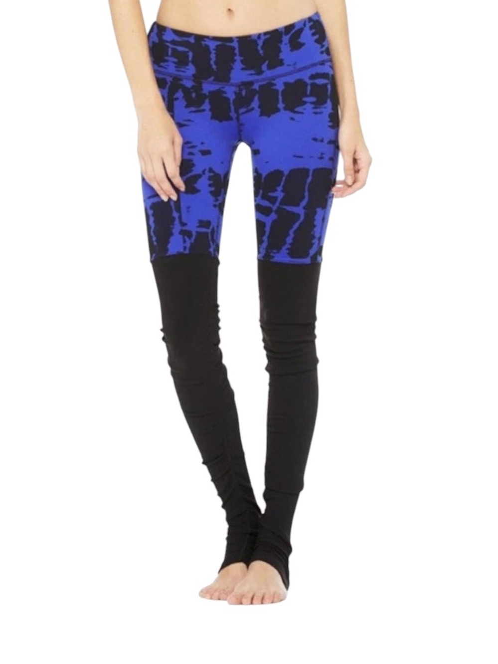 Alo Yoga Blue Black Camo High Waisted Leggings Women’s Medium Ribbed Athletic